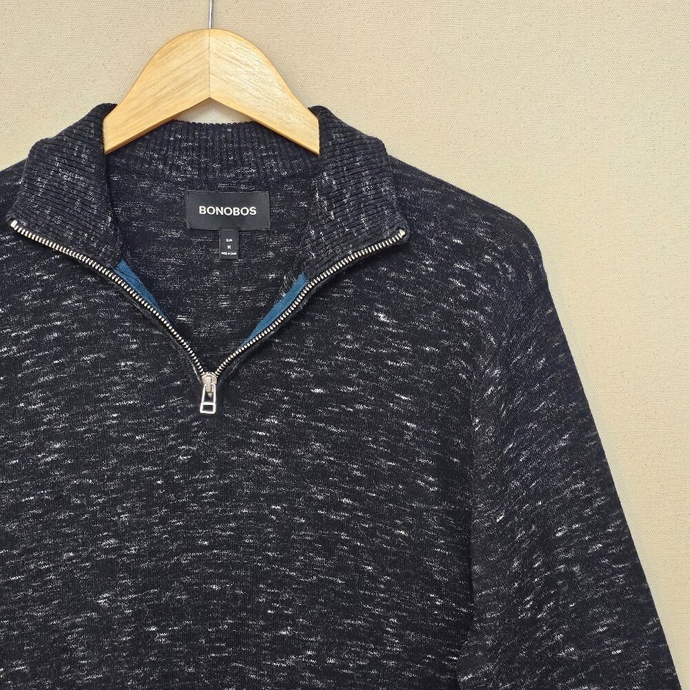 Bonobos Men's Quarter-Zip Sweater - Charcoal Heather